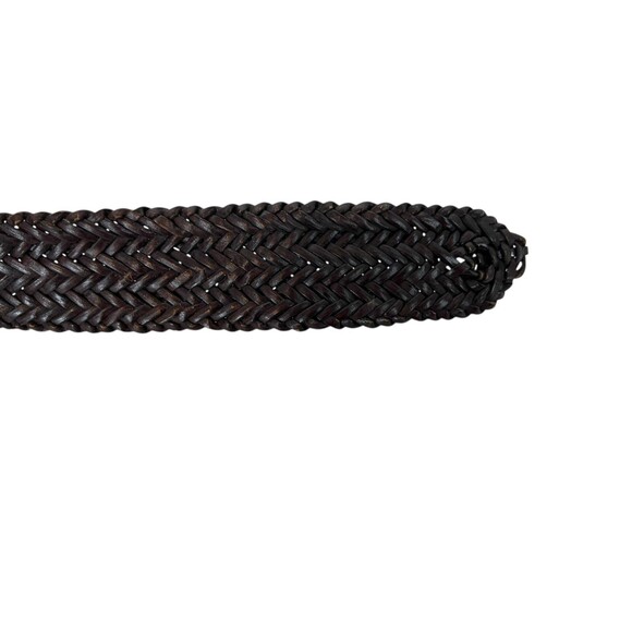 Vintage Capezio Wide Brown Woven Leather Belt  Size S  Leather Covered Buckle - Picture 8 of 9